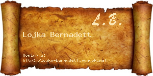 Lojka Bernadett névjegykártya